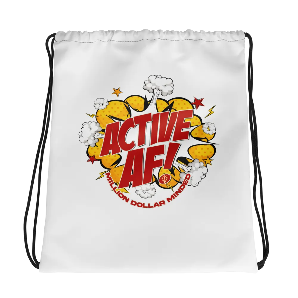 Active AF Animated Drawstring bag