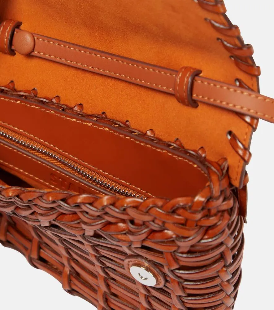 Acute shoulder bag in Staud leather, brown