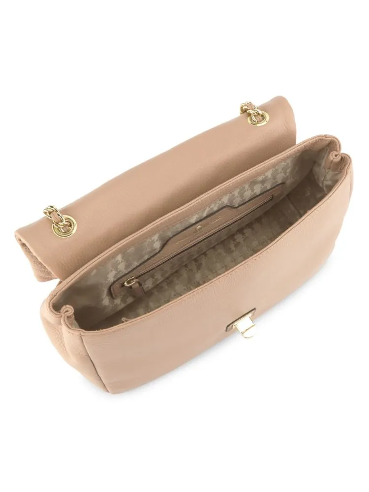 Agyness Karl Lagerfeld Paris Quilted Leather Shoulder Bag, Almond