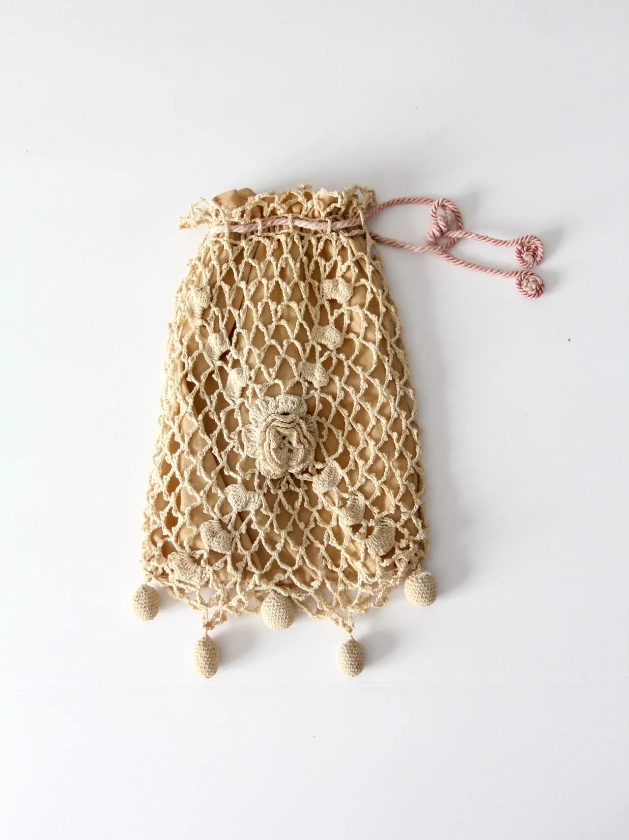 antique crotchet reticule bag