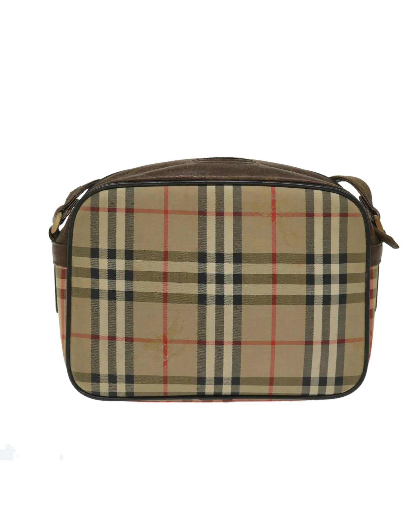 Authentic Burberrys Beige Canvas Nova Check Shoulder Bag