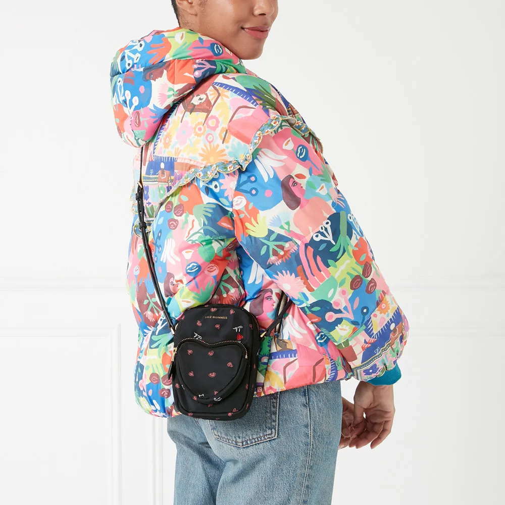 BLACK I LOVE LULU DAVIS CROSSBODY BAG