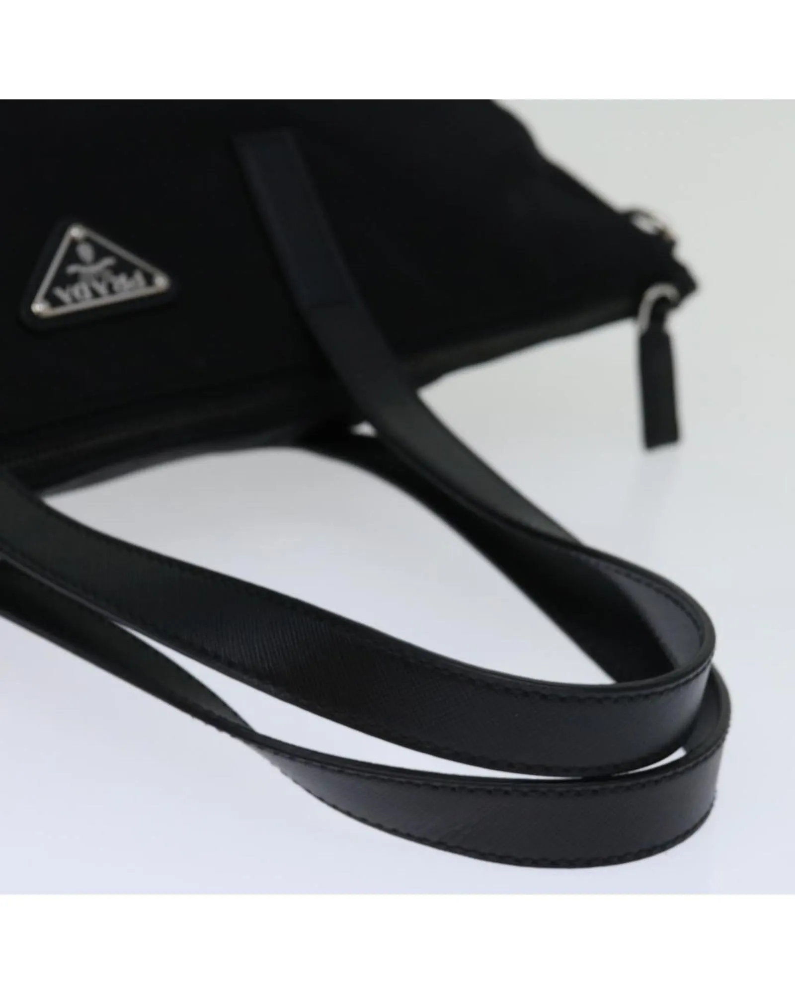 Black Nylon Shoulder Bag with Adjustable Strap by Prada
