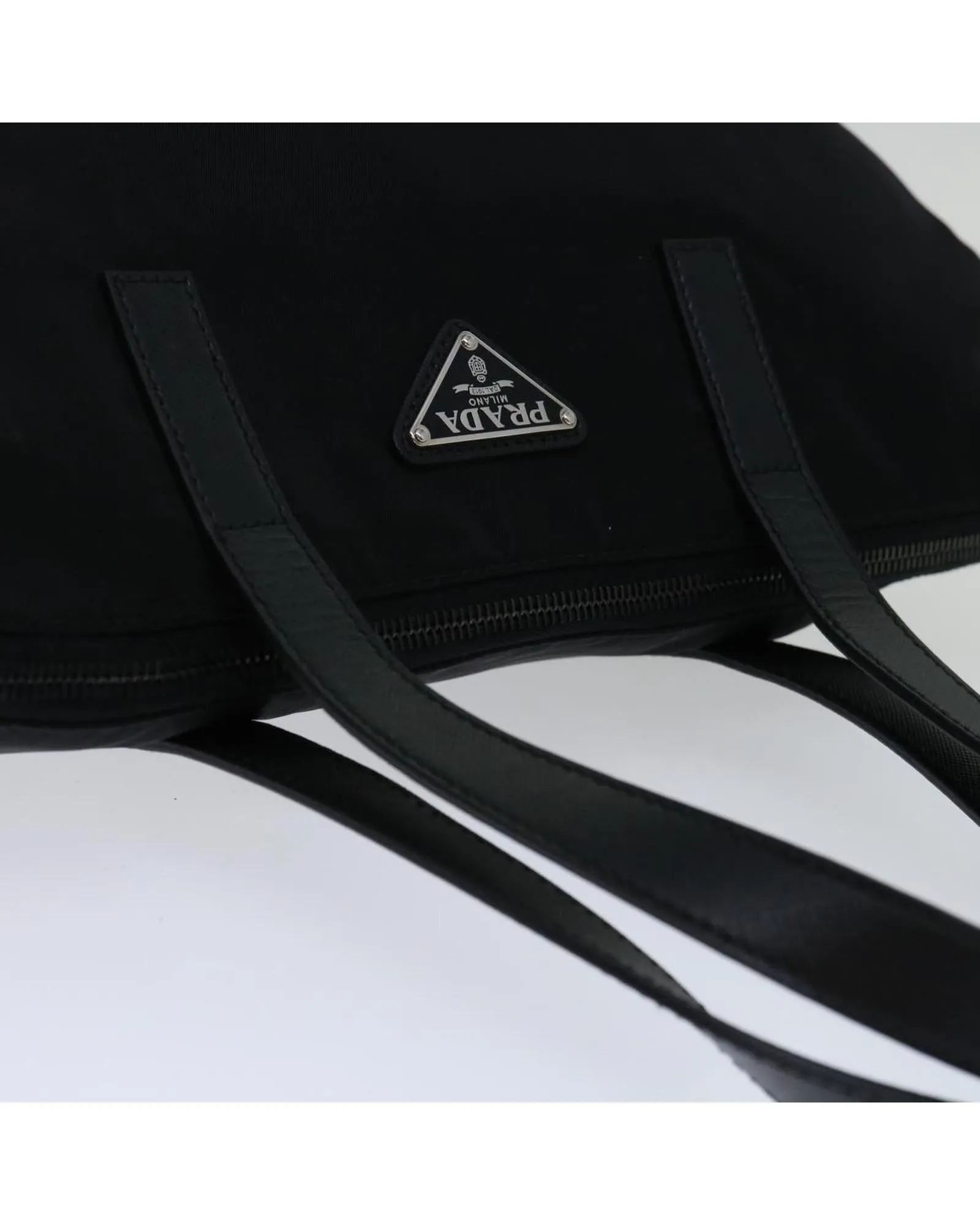 Black Nylon Shoulder Bag with Adjustable Strap by Prada