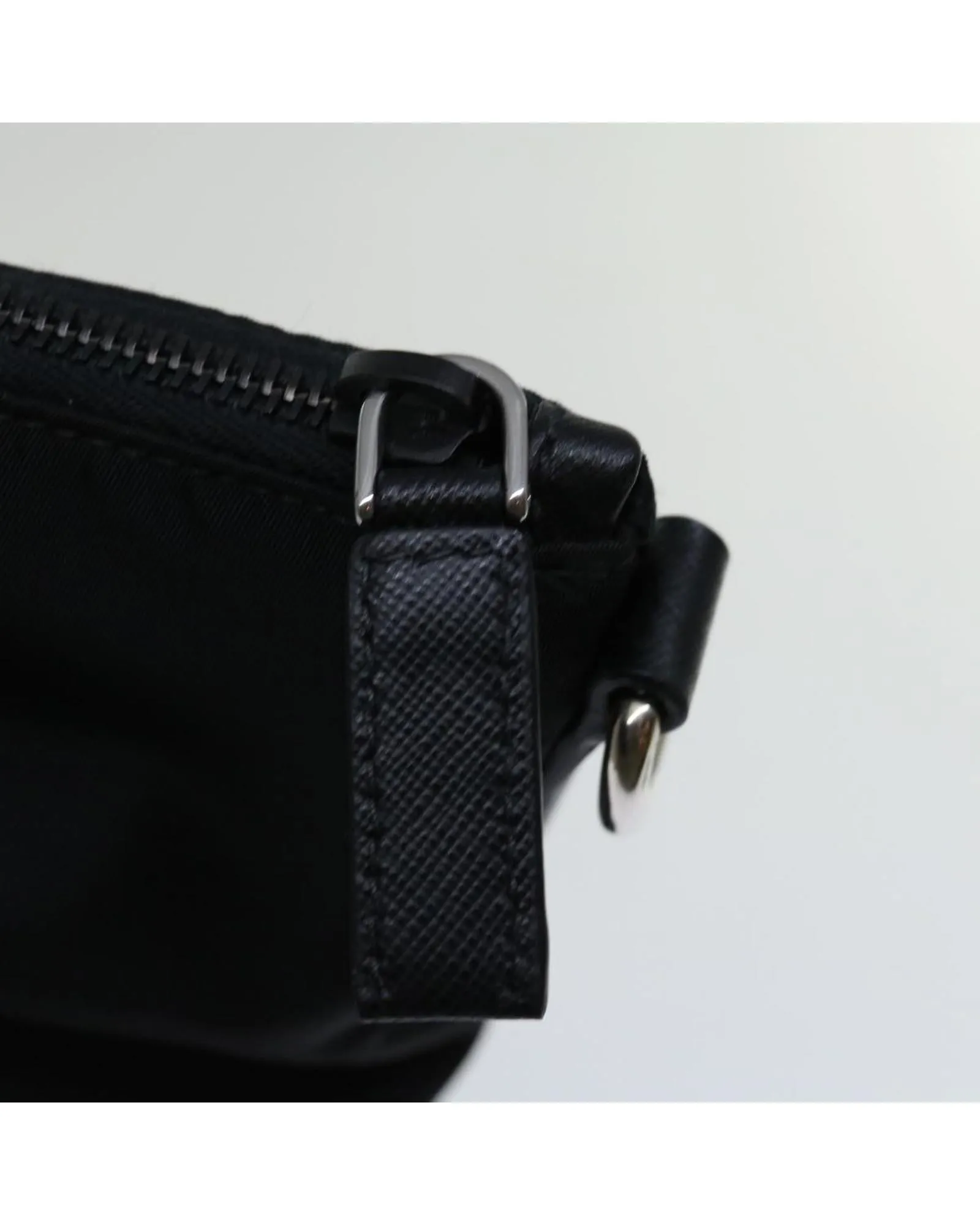 Black Nylon Shoulder Bag with Adjustable Strap by Prada