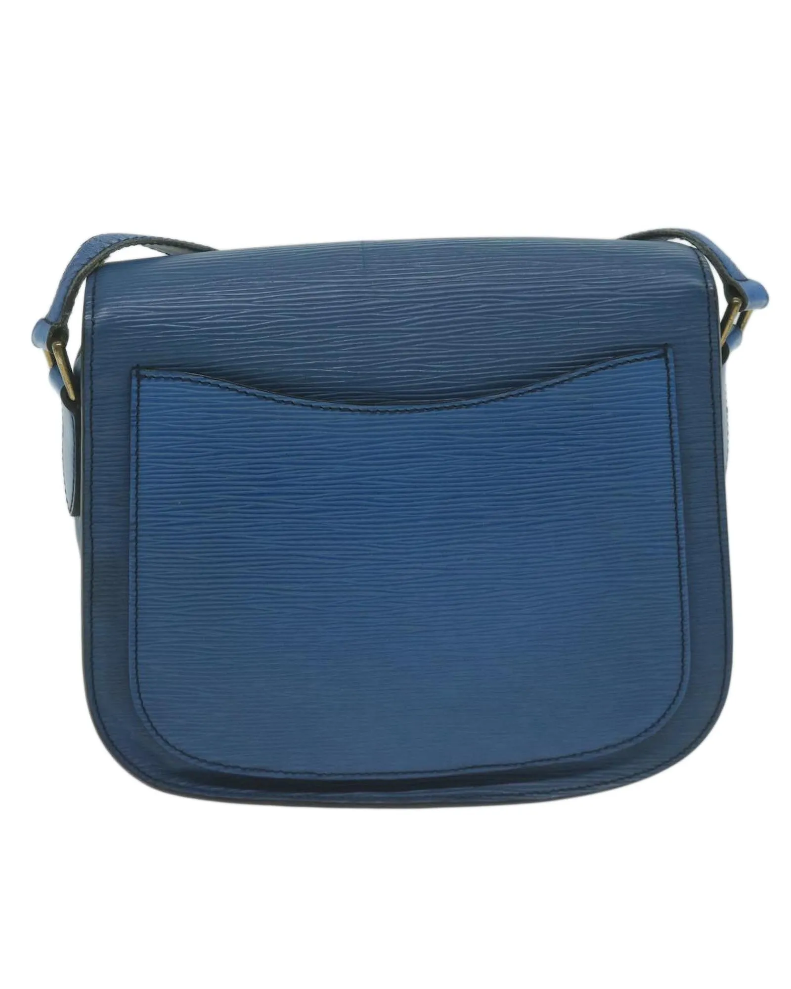 Blue Epi Leather Shoulder Bag with Adjustable Strap
