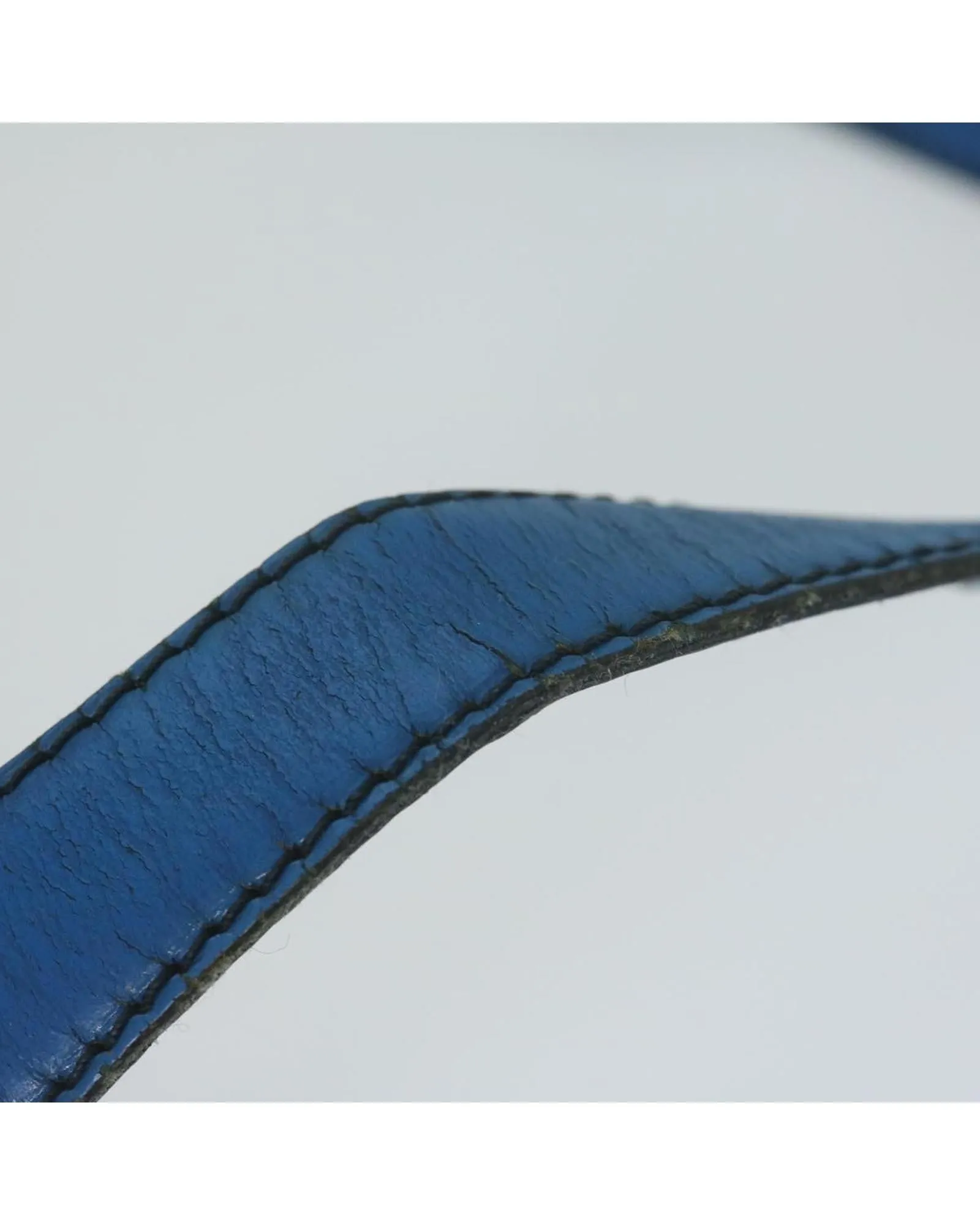 Blue Epi Leather Shoulder Bag with Adjustable Strap