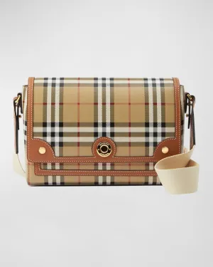 Burberry Note Check Flap Shoulder Bag