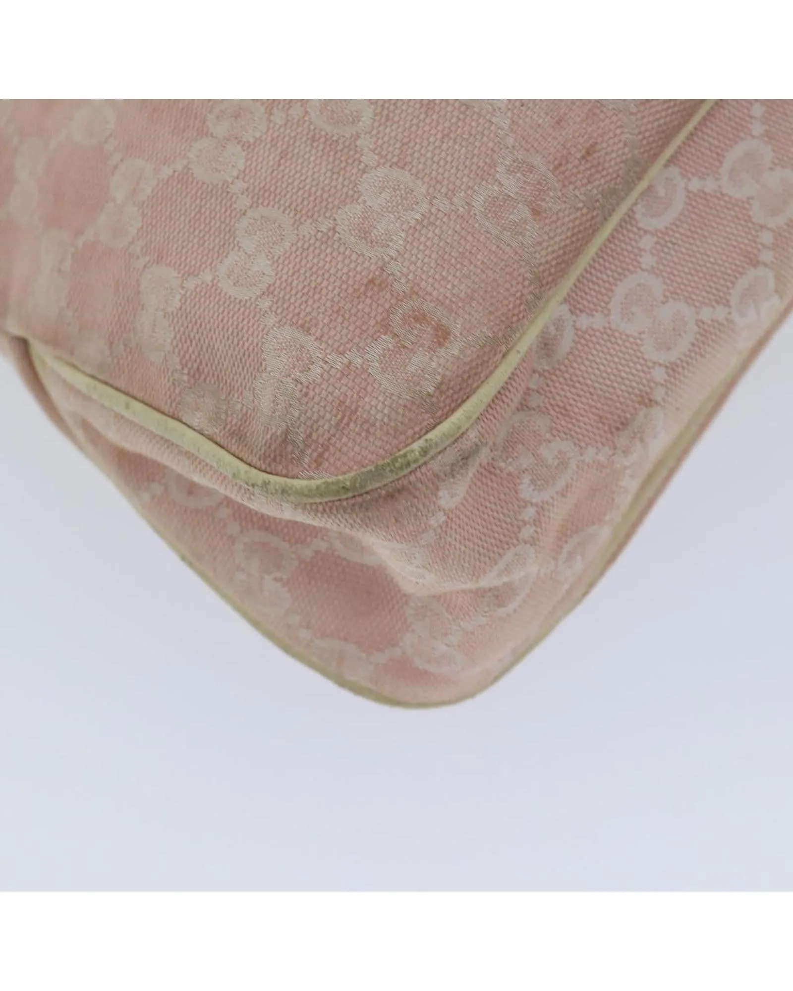 Canvas Shoulder Bag with GG Pattern in Pink