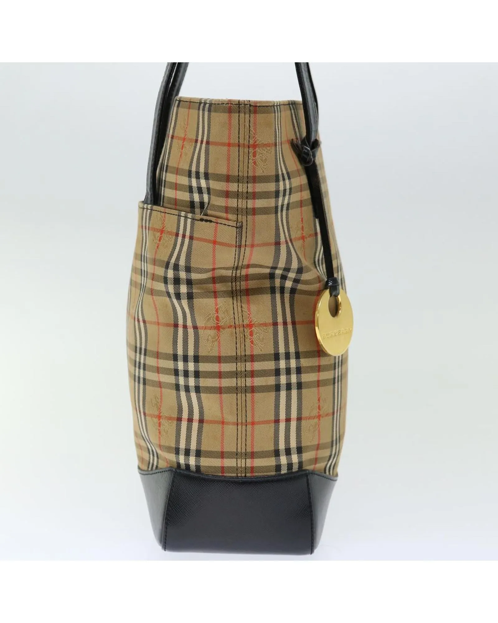 Checkered Canvas Shoulder Bag with Adjustable Strap