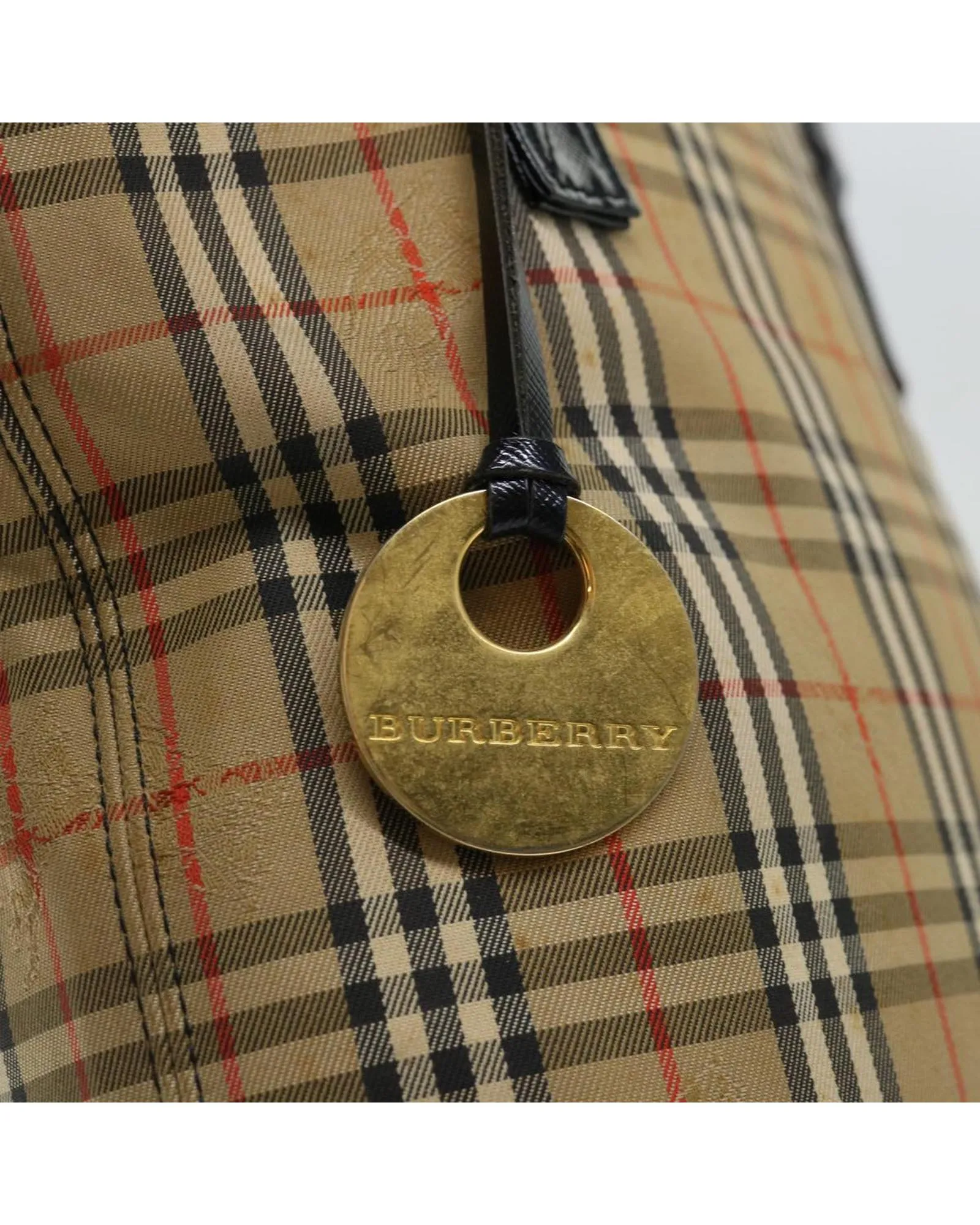 Checkered Canvas Shoulder Bag with Adjustable Strap