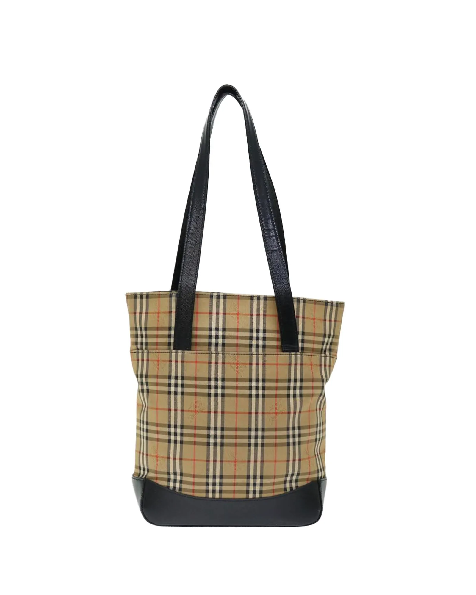 Checkered Canvas Shoulder Bag with Adjustable Strap