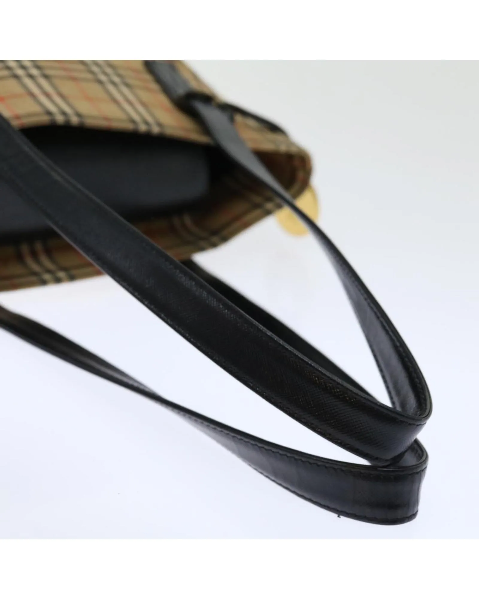 Checkered Canvas Shoulder Bag with Adjustable Strap