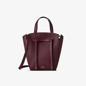 Clovelly Mulberry Mini Leather Tote in Black Cherry
