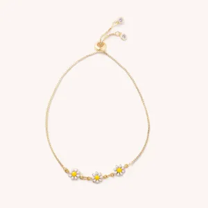 Daisy Gold Sliders: White