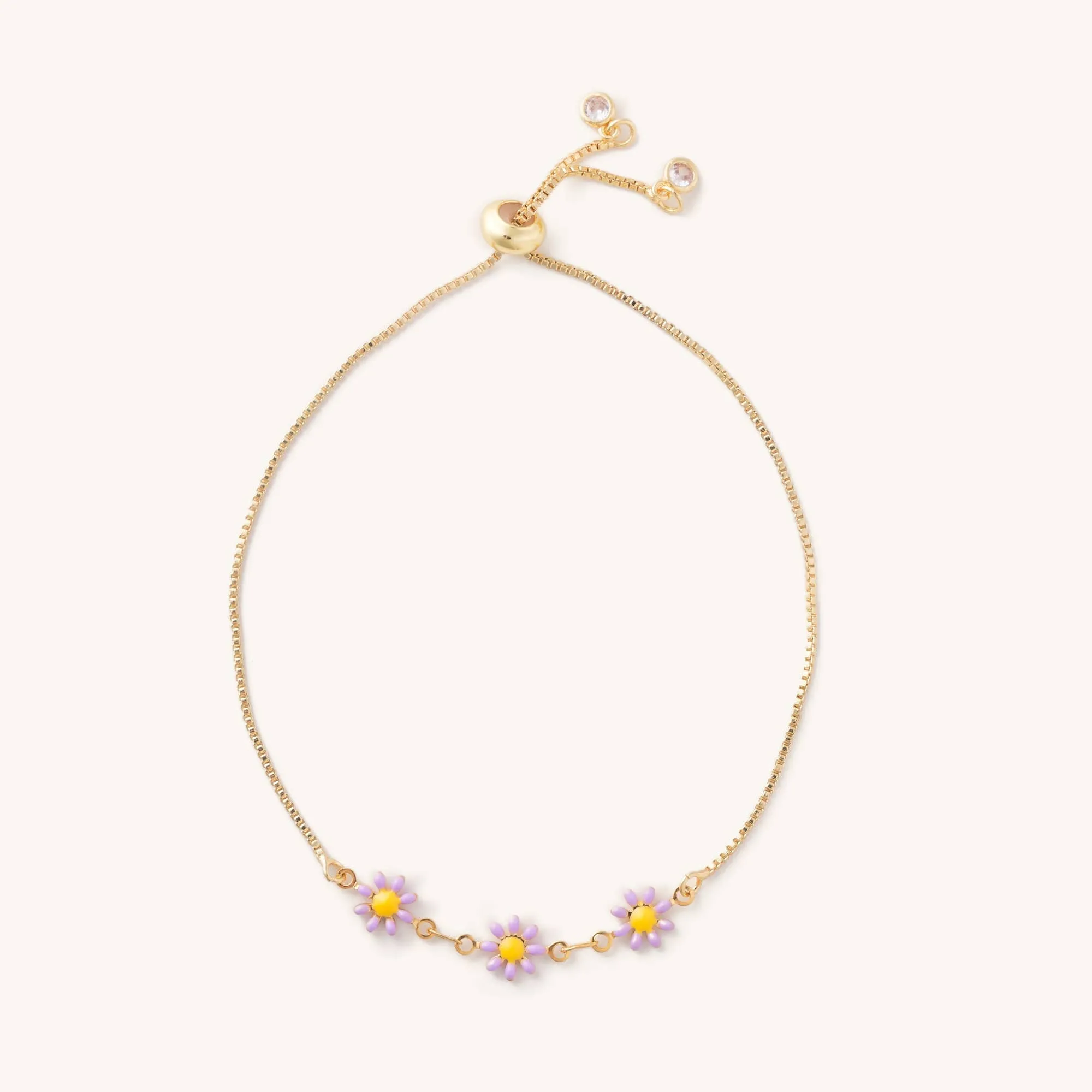 Daisy Gold Sliders: White