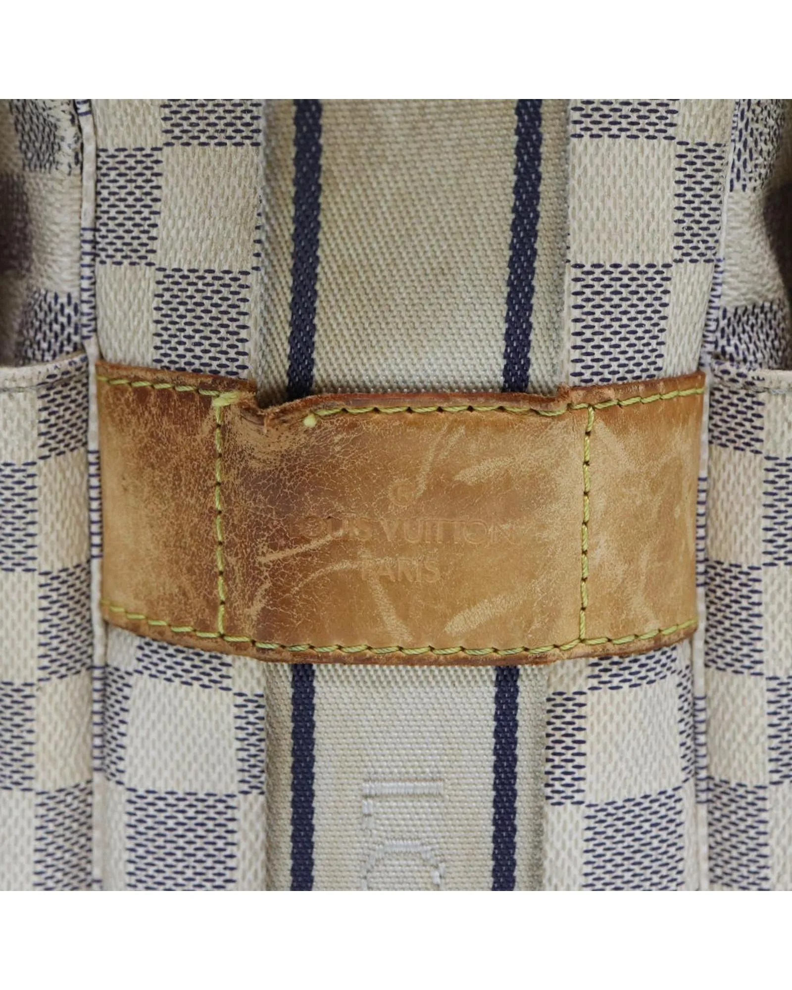 Damier Azur Canvas Shoulder Bag with Adjustable Strap