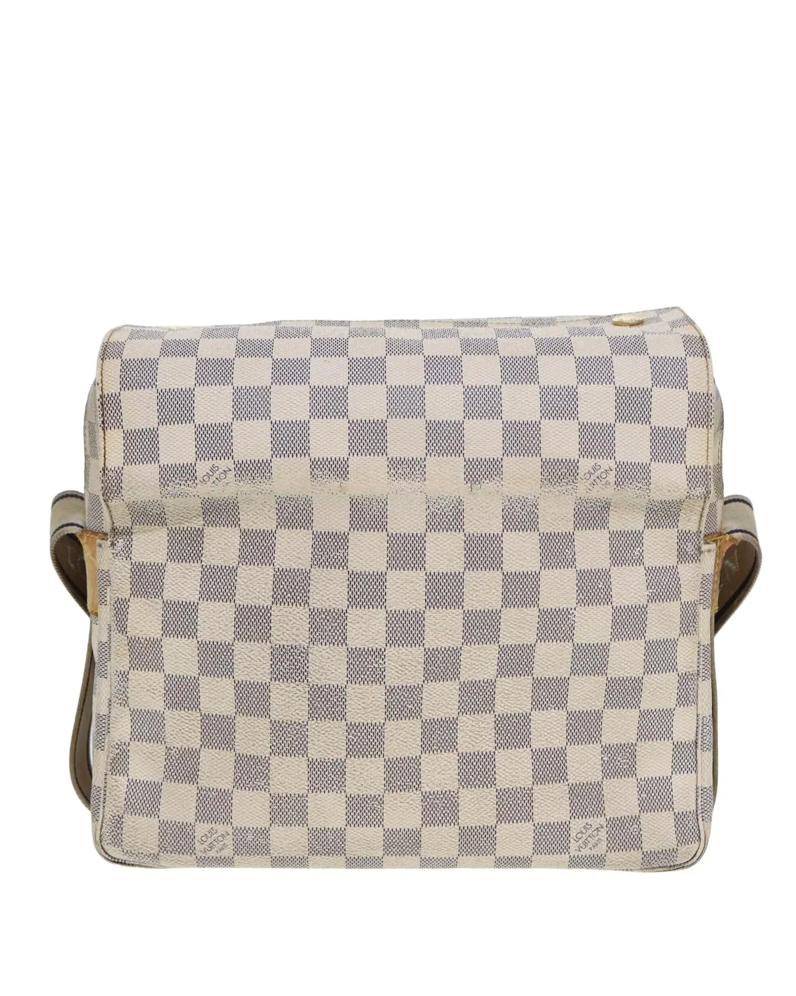 Damier Azur Canvas Shoulder Bag with Adjustable Strap