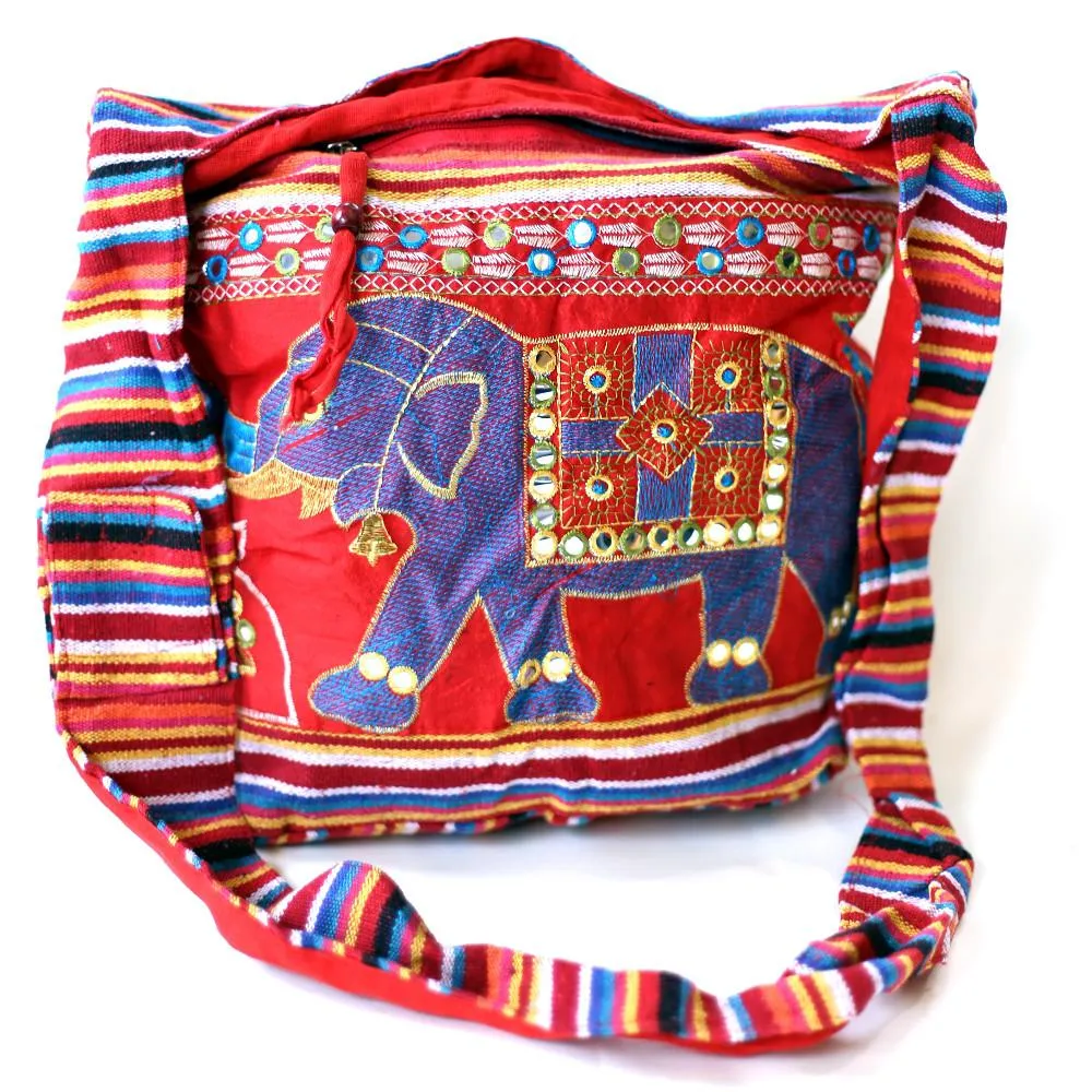 embroidered indian elephant bag