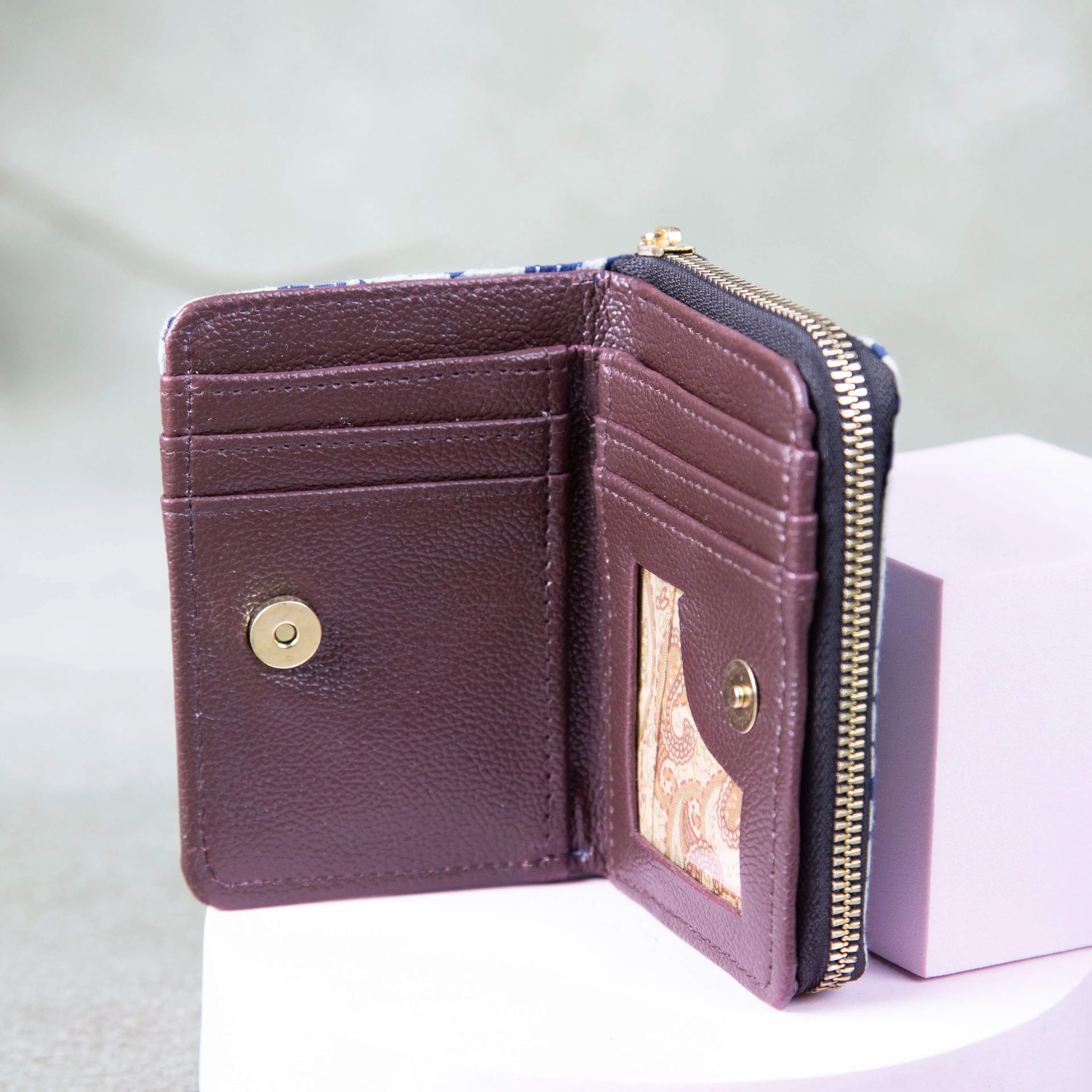 Handmade Wallets - Mini Maroon Colour Elephant Design.