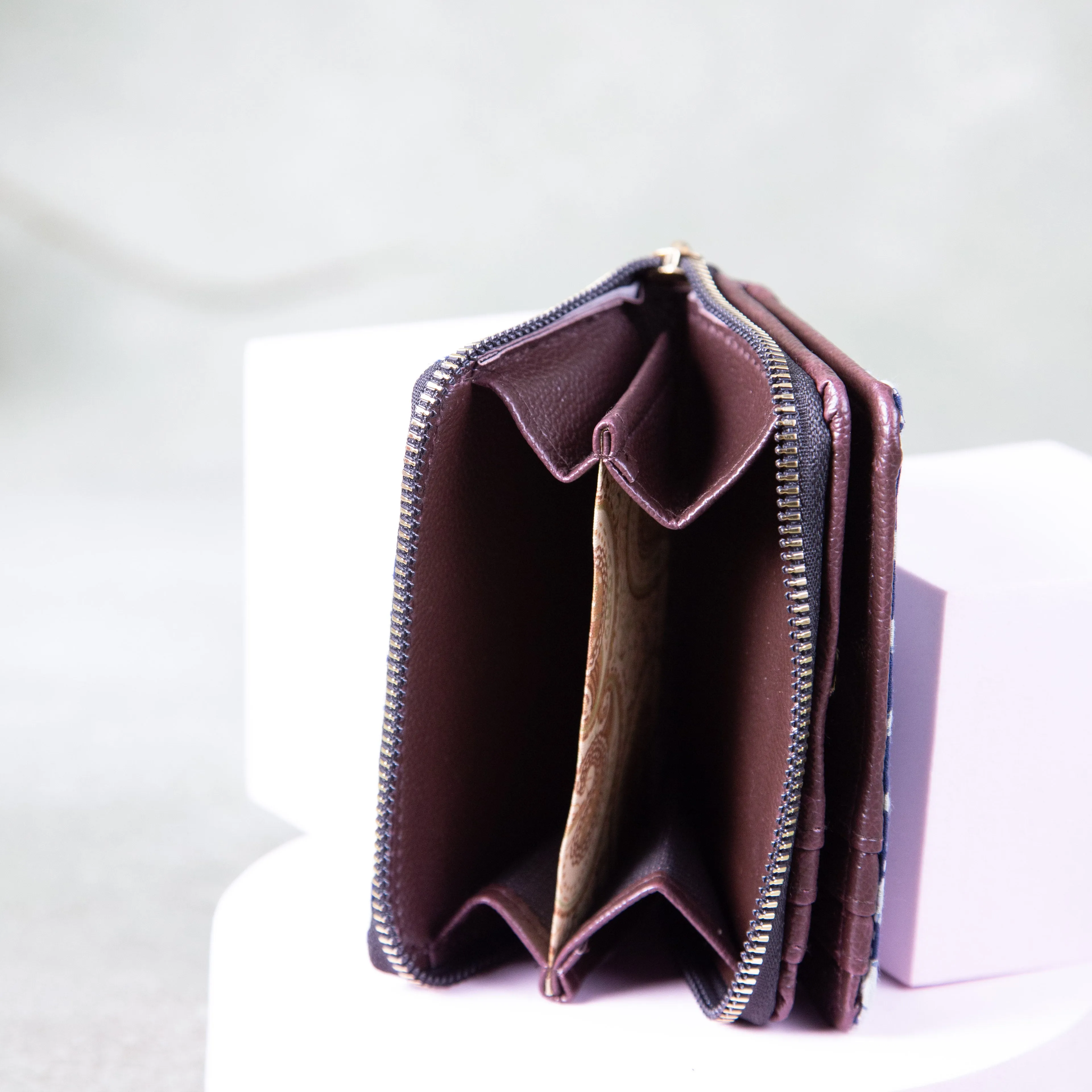Handmade Wallets - Mini Maroon Colour Elephant Design.