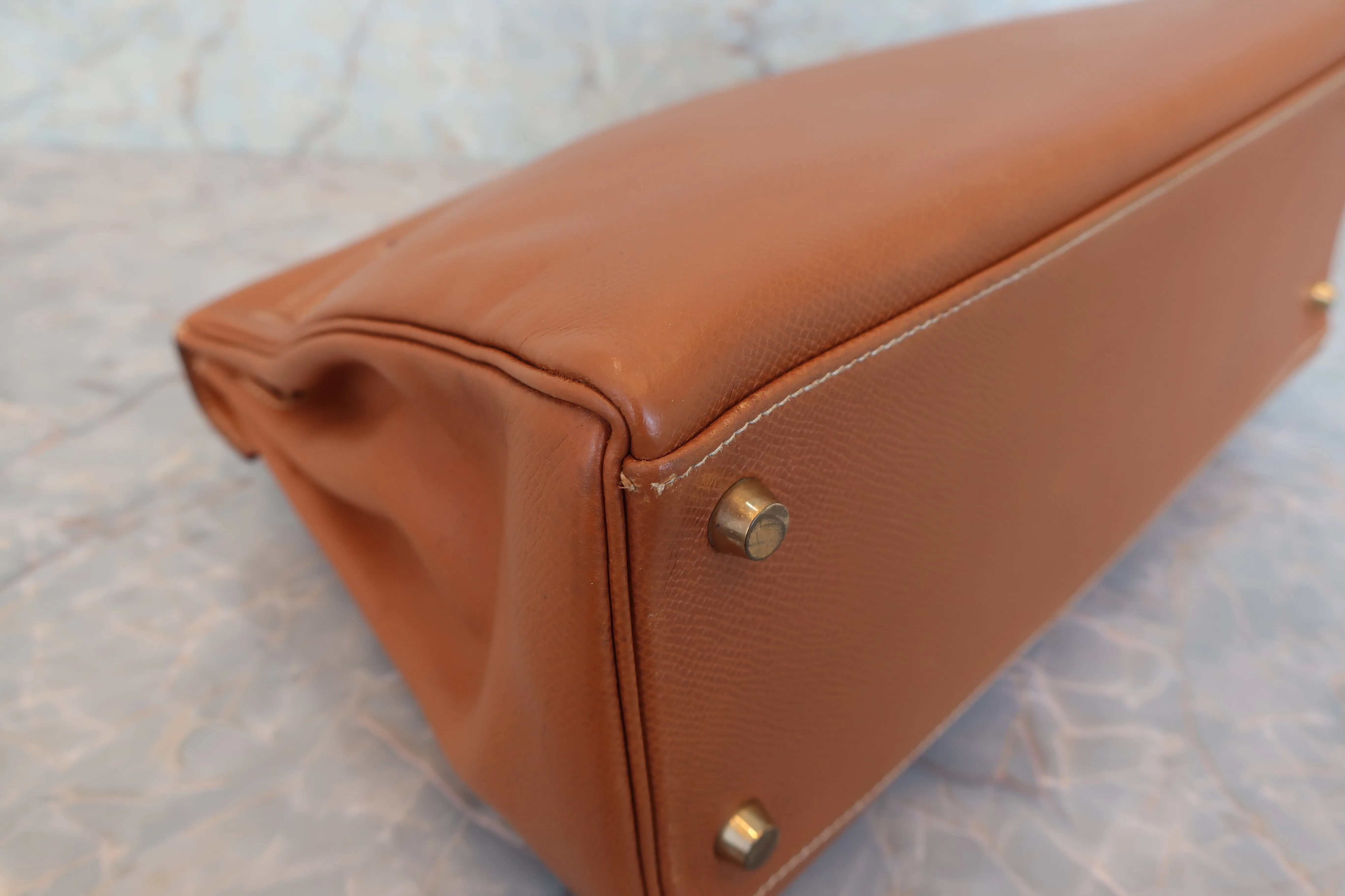 HERMES／エルメス ケリー32 クシュベル ゴールド 〇Z刻印 ショルダーバッグ 600080131