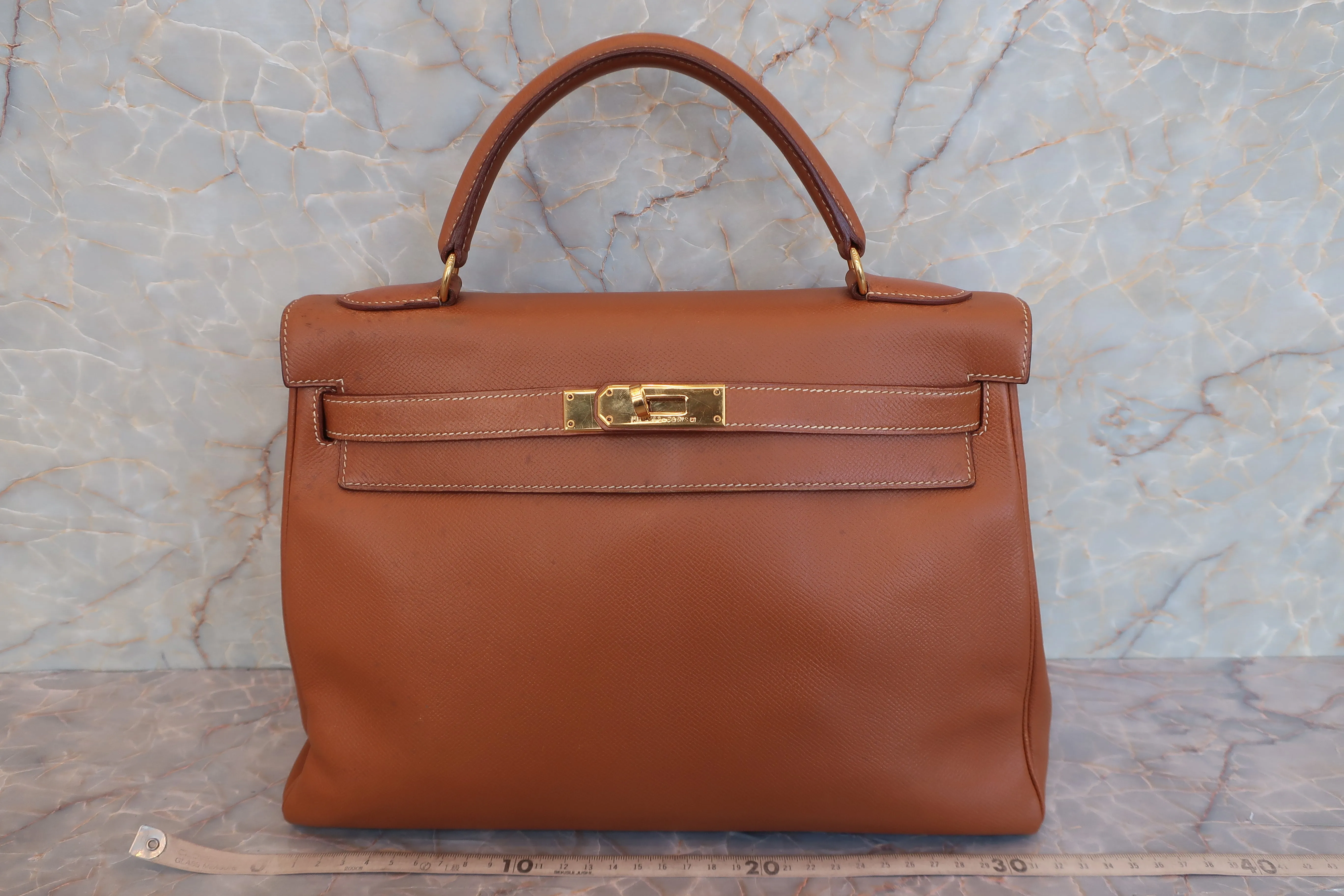 HERMES／エルメス ケリー32 クシュベル ゴールド 〇Z刻印 ショルダーバッグ 600080131