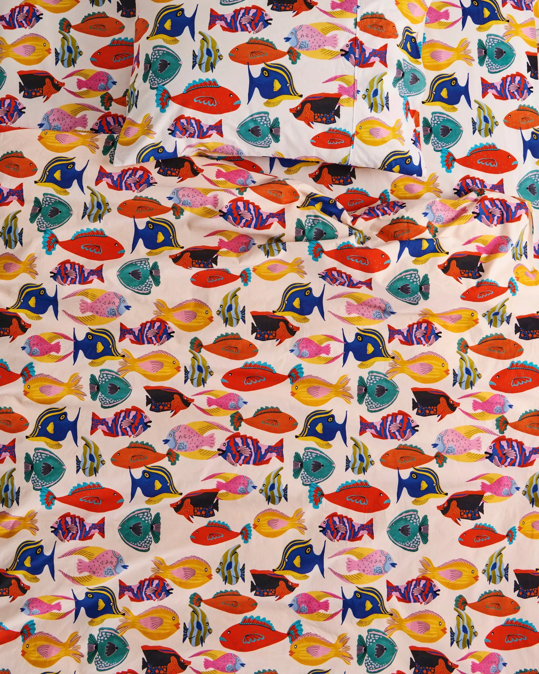 Kip & Co Fishy Business Organic Cotton Fitted Sheet