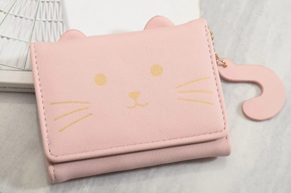 Leather Cat Women Wallet