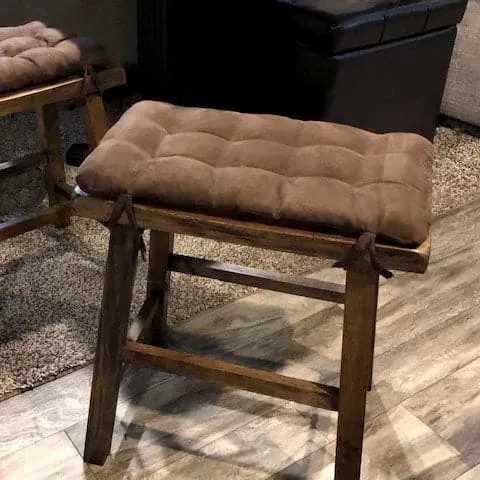 Micro-Suede Coffee Bean Brown Saddle Stool Cushions - Gaucho Stool  / Satori Seat Cushions