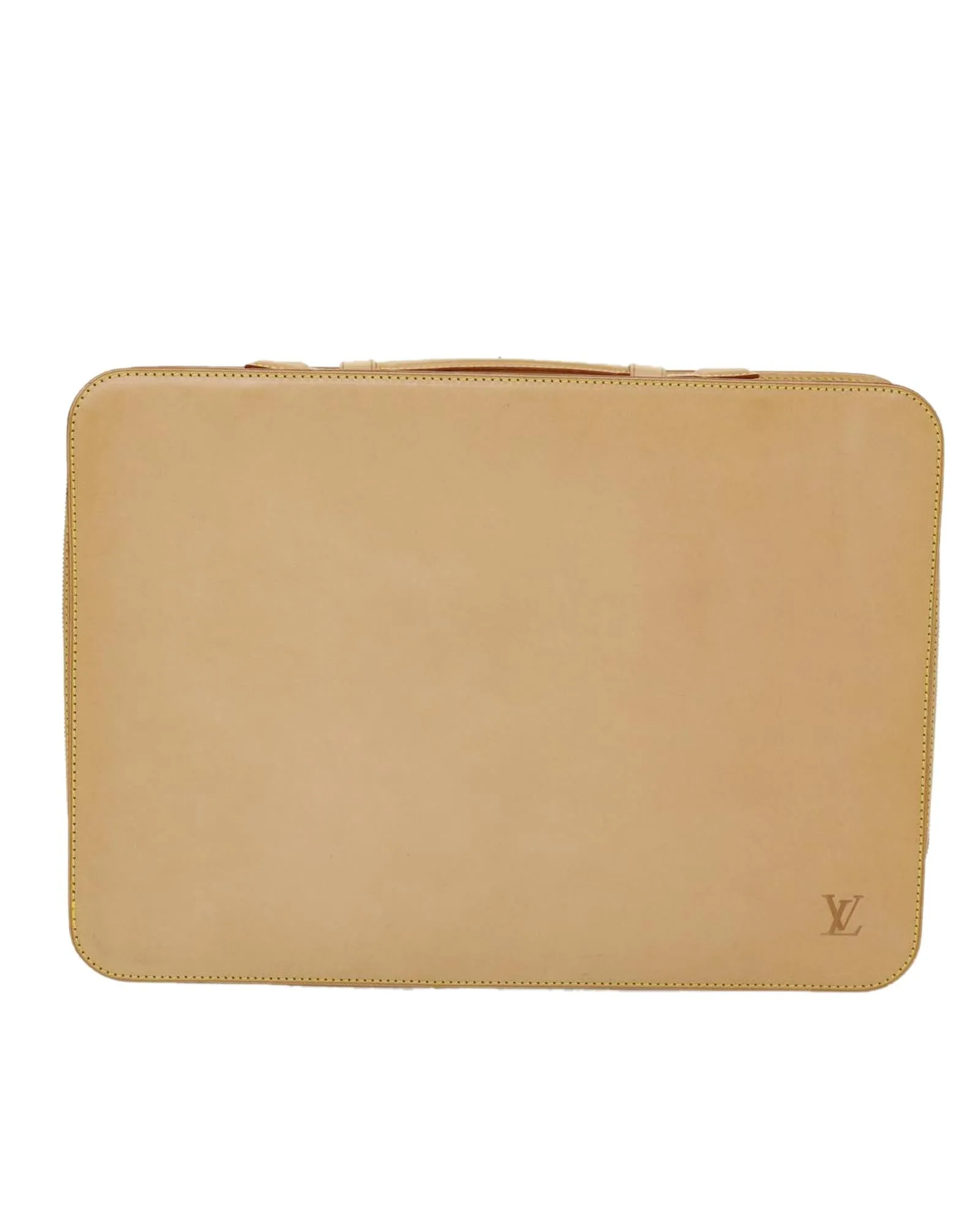 Nomad Leather Beige Briefcase with Dust Bag