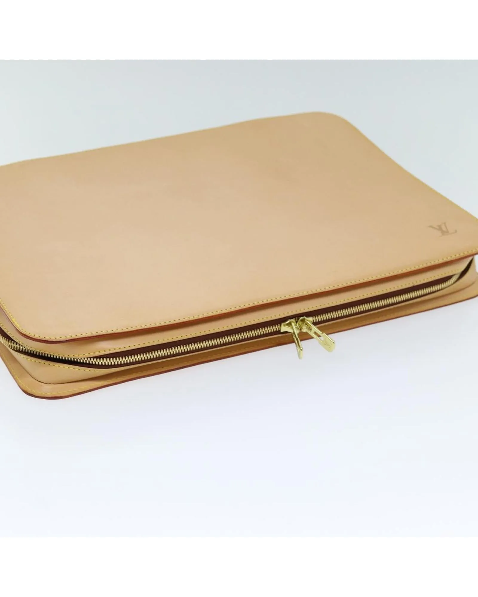 Nomad Leather Beige Briefcase with Dust Bag