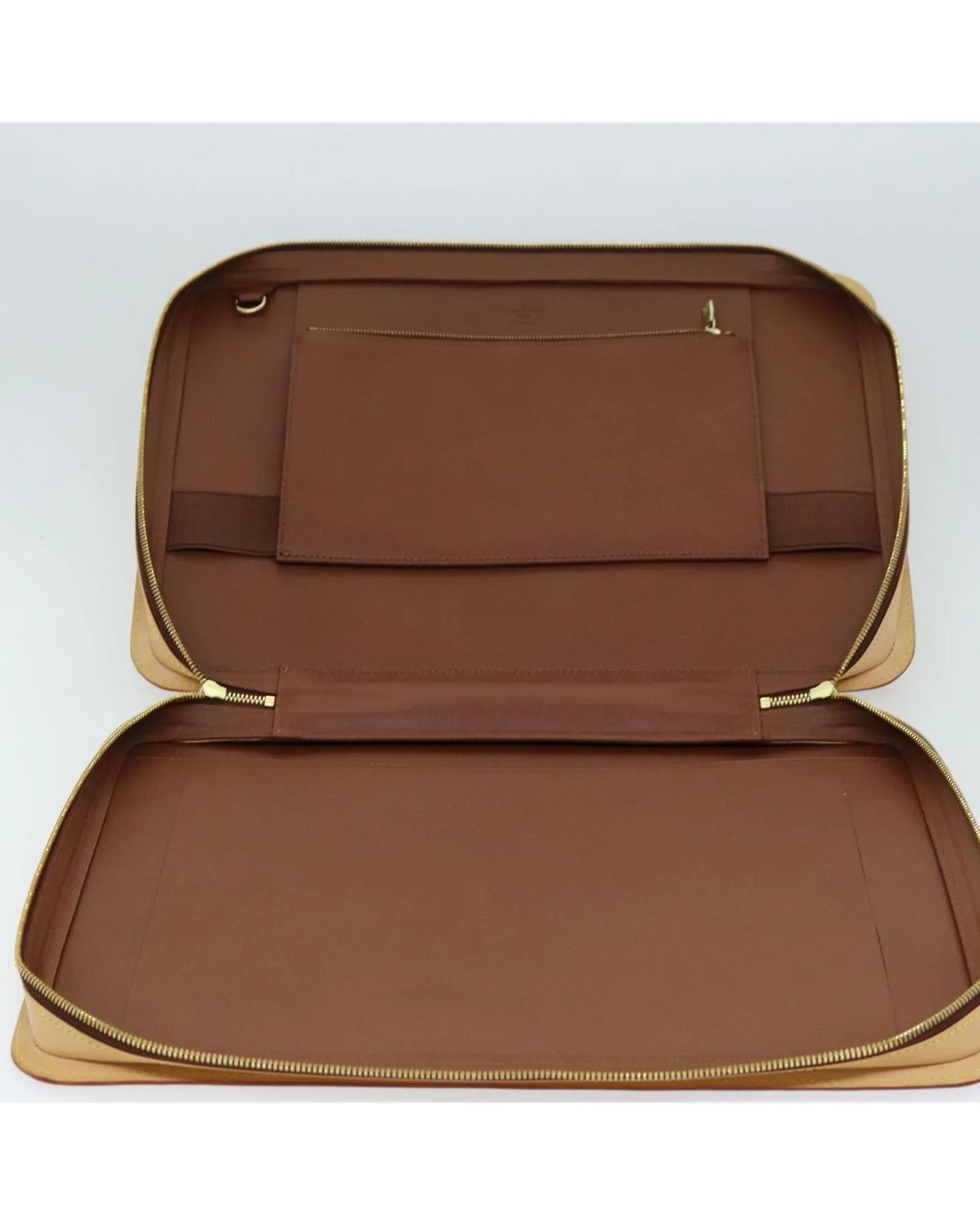 Nomad Leather Beige Briefcase with Dust Bag
