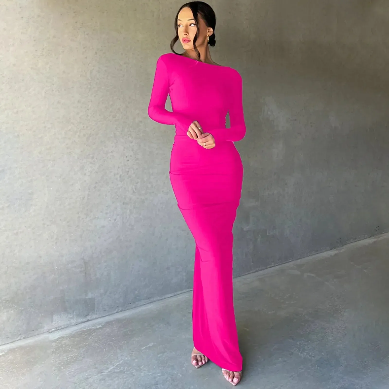 Party Club Evening Streetwear Backless Bodycon Long Wholesale Items Business Casual Sexy Dress