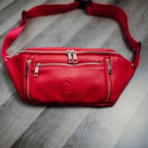 Red Leather Sling Bag