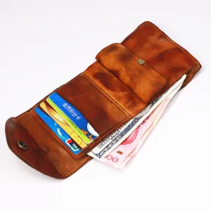 Retro Leather Handmade Short Wallets