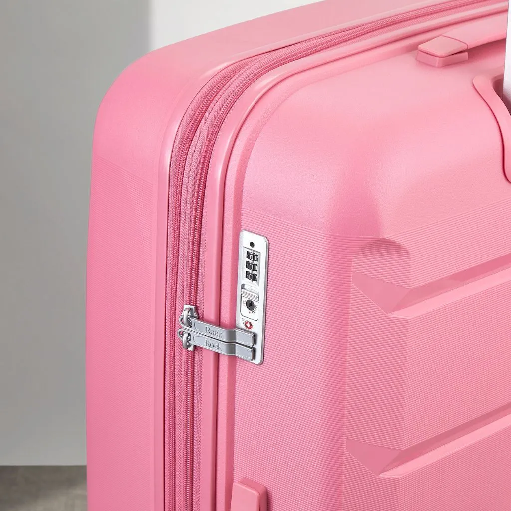 Rock Tulum 3 Piece Set Expander Hardsided Luggage - Bubble Gum Pink