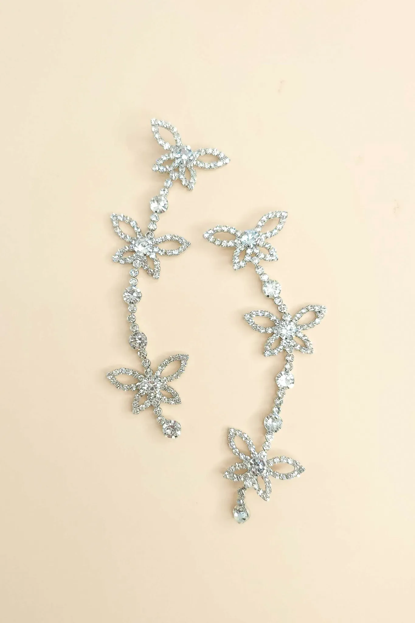 Triple-Butterfly Drop Earrings