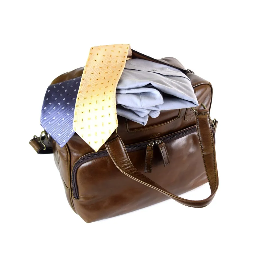 Vancouver Travel Bag in Chocolate Leather