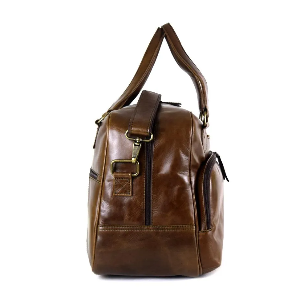 Vancouver Travel Bag in Chocolate Leather