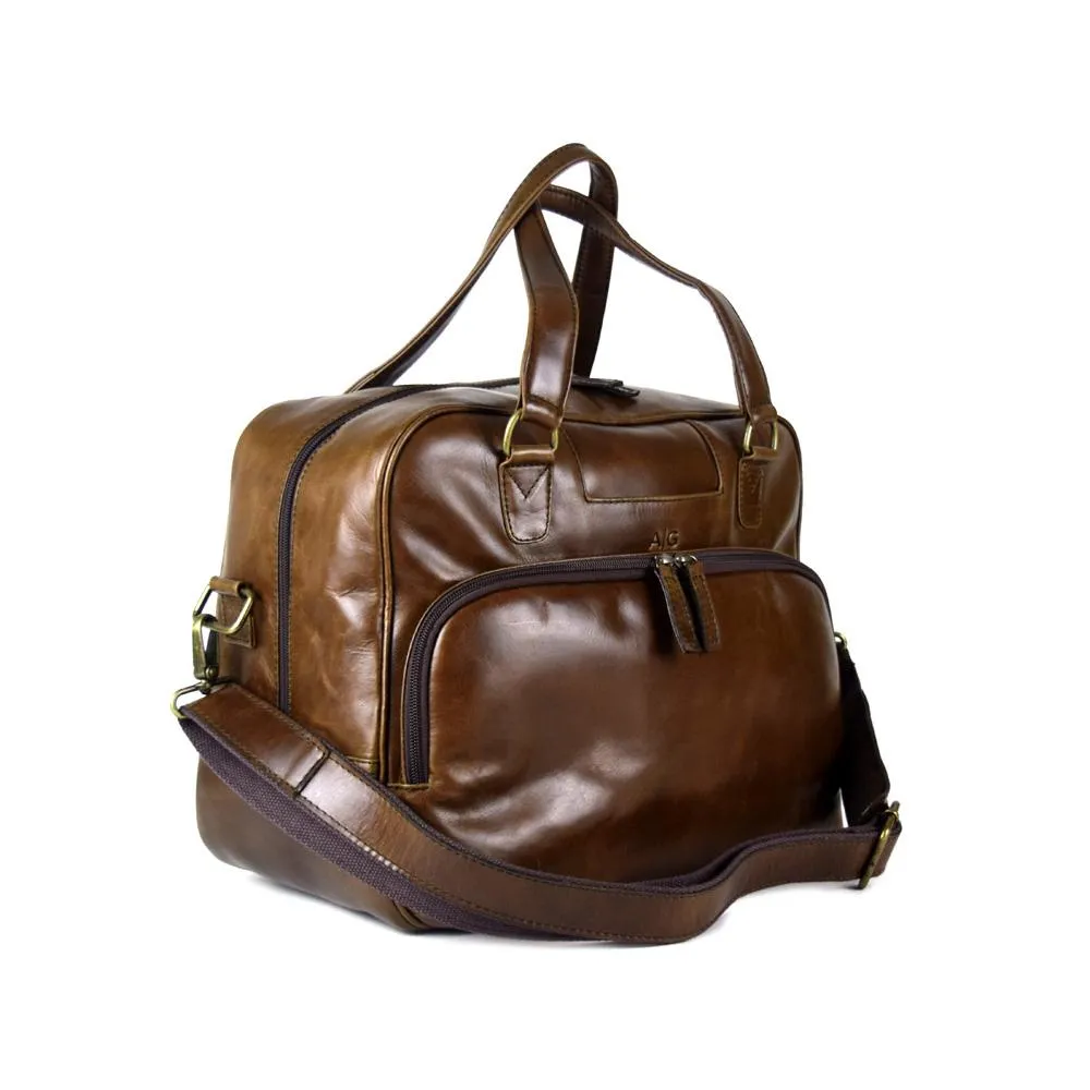 Vancouver Travel Bag in Chocolate Leather
