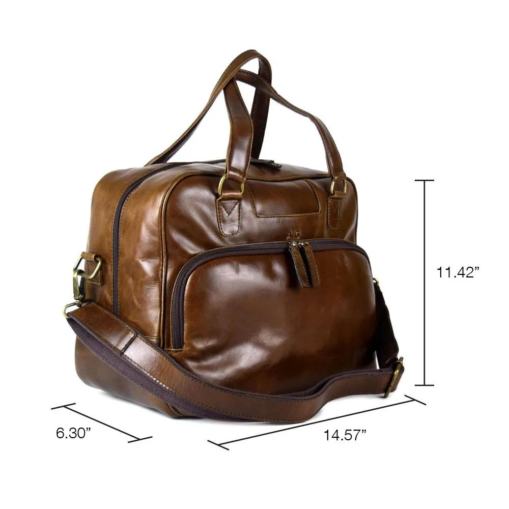 Vancouver Travel Bag in Chocolate Leather